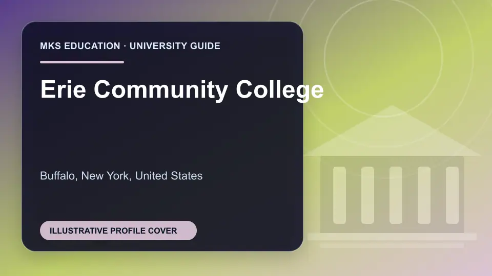 Illustrative MKS Education profile cover for Erie Community College in the USA