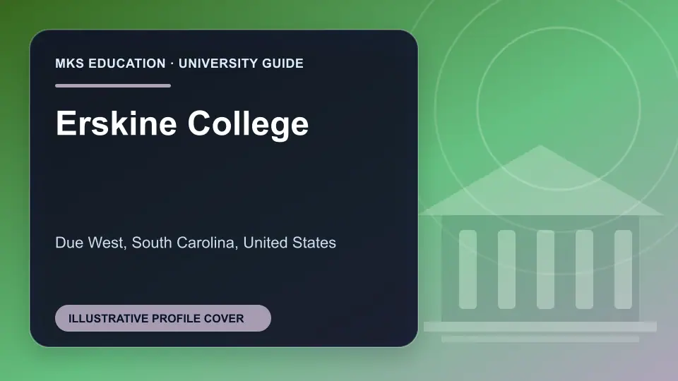 Illustrative MKS Education profile cover for Erskine College in the USA