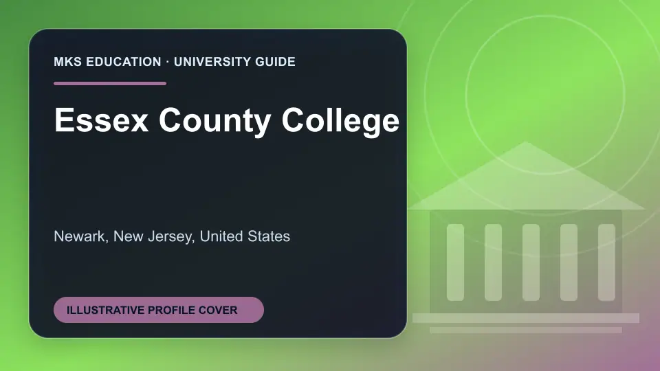 Illustrative MKS Education profile cover for Essex County College in the USA