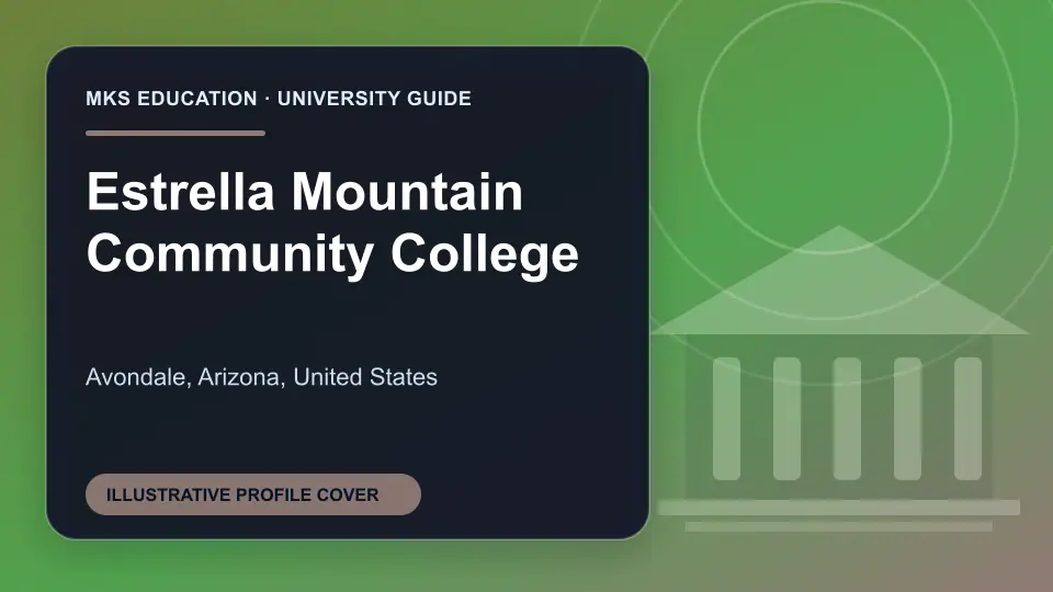 Illustrative MKS Education profile cover for Estrella Mountain Community College in the USA