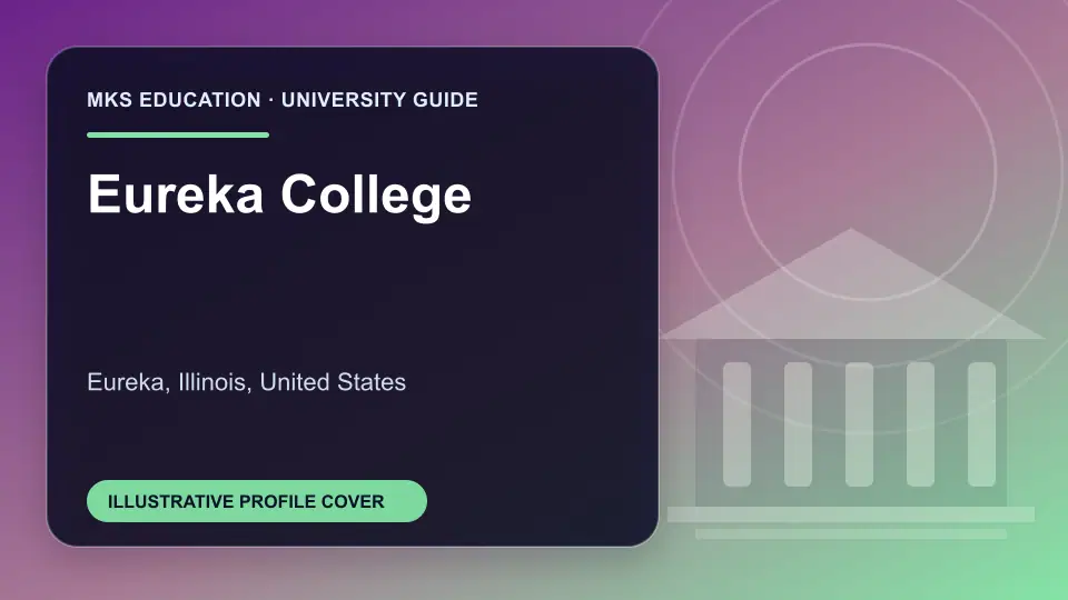 Illustrative MKS Education profile cover for Eureka College in the USA