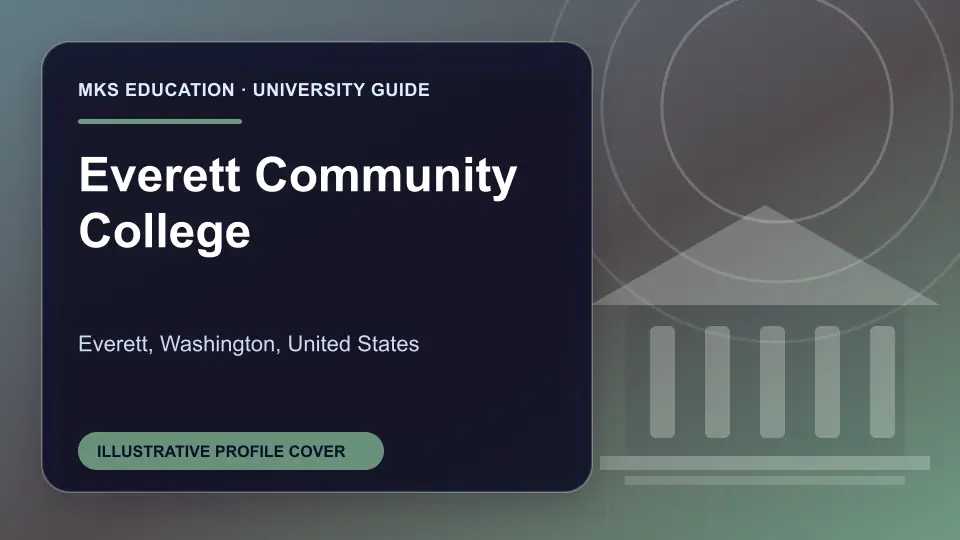 Illustrative MKS Education profile cover for Everett Community College in the USA
