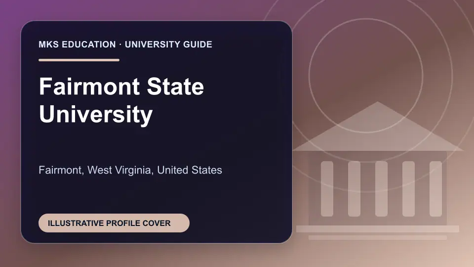 Illustrative MKS Education profile cover for Fairmont State University in the USA
