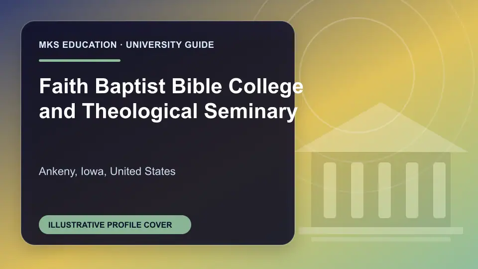 Illustrative MKS Education profile cover for Faith Baptist Bible College and Theological Seminary in the USA