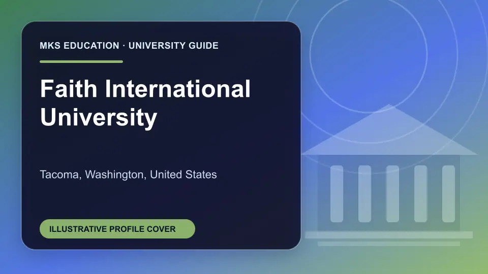 Illustrative MKS Education profile cover for Faith International University in the USA