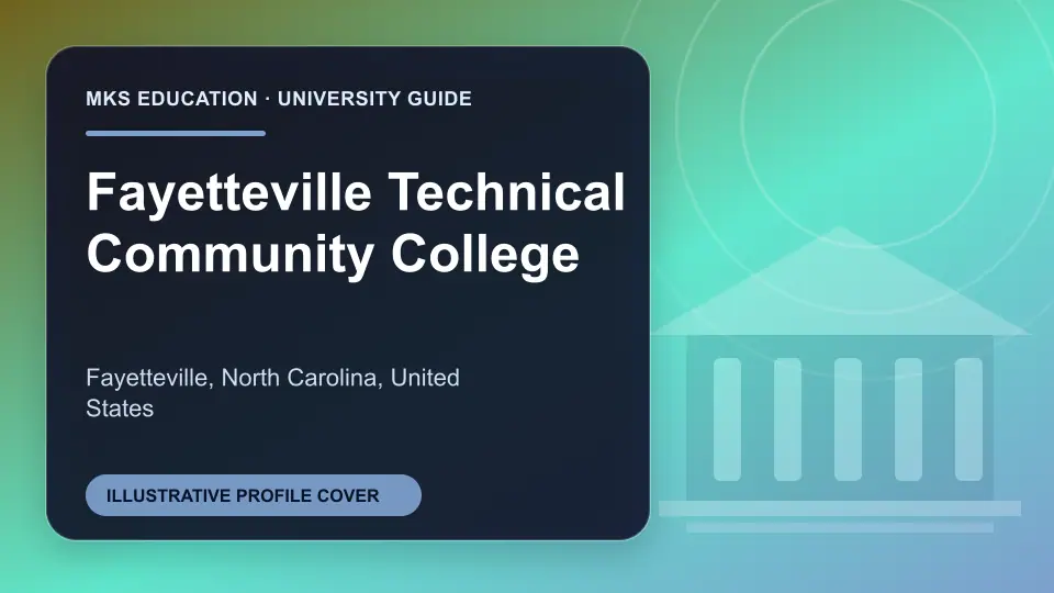 Illustrative MKS Education profile cover for Fayetteville Technical Community College in the USA