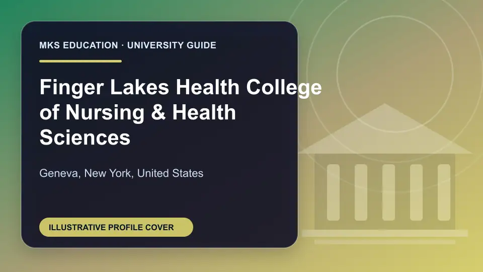 Illustrative MKS Education profile cover for Finger Lakes Health College of Nursing & Health Sciences in the USA