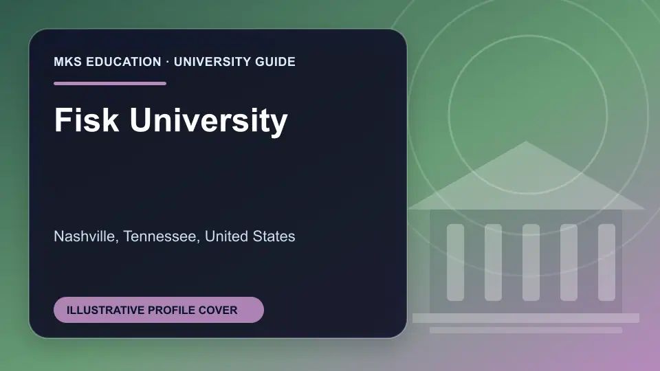 Illustrative MKS Education profile cover for Fisk University in the USA