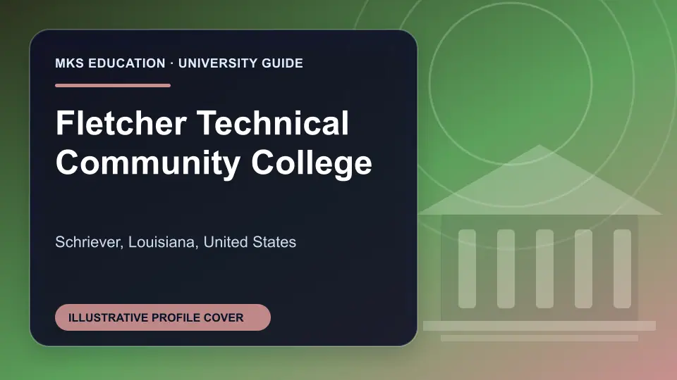 Illustrative MKS Education profile cover for Fletcher Technical Community College in the USA