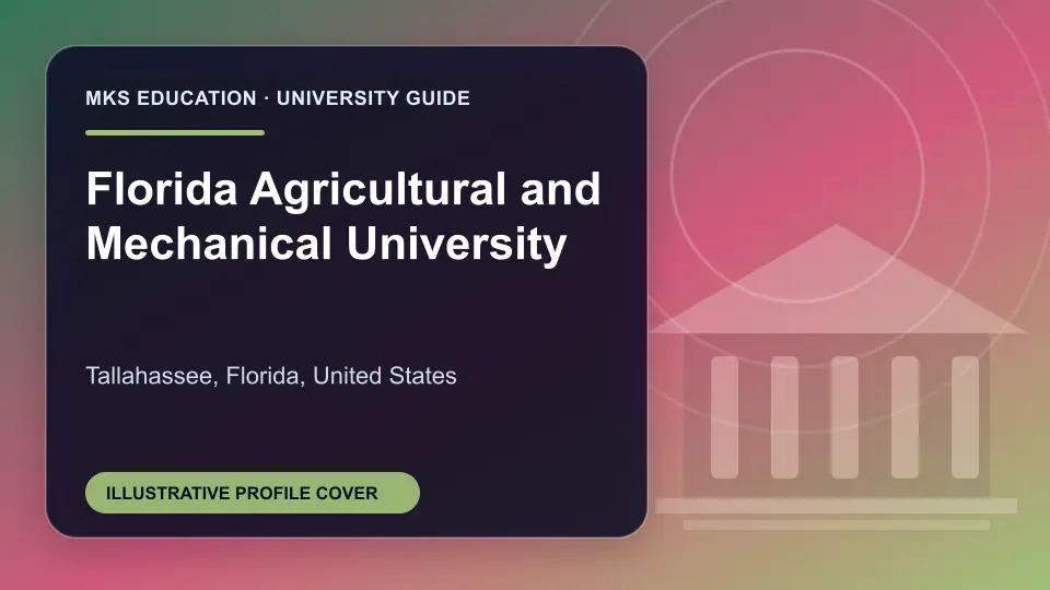 Illustrative MKS Education profile cover for Florida Agricultural and Mechanical University in the USA