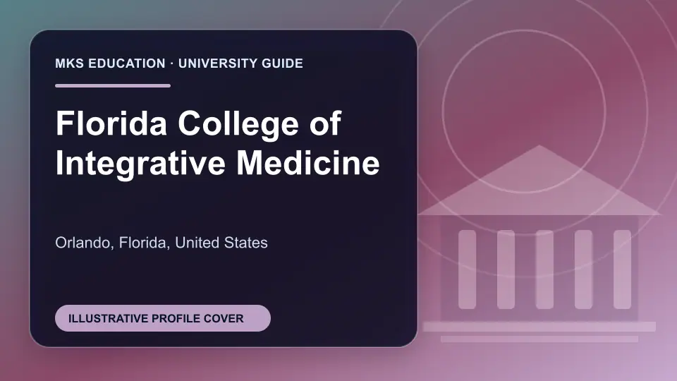 Illustrative MKS Education profile cover for Florida College of Integrative Medicine in the USA