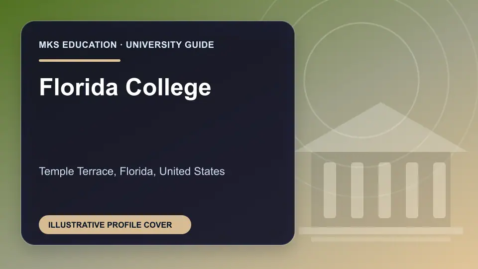 Illustrative MKS Education profile cover for Florida College in the USA