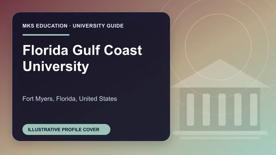 Illustrative MKS Education profile cover for Florida Gulf Coast University in the USA