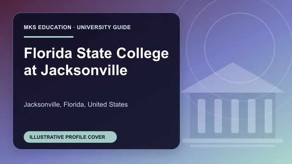 Illustrative MKS Education profile cover for Florida State College at Jacksonville in the USA