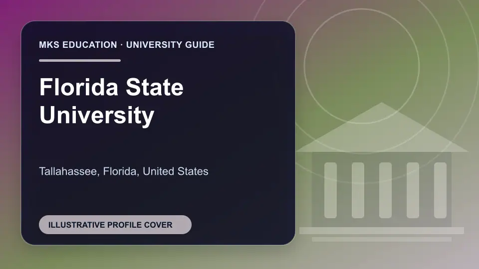 Illustrative MKS Education profile cover for Florida State University in the USA