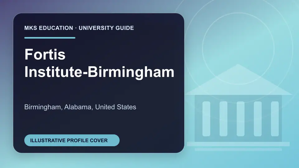 Illustrative MKS Education profile cover for Fortis Institute-Birmingham in the USA