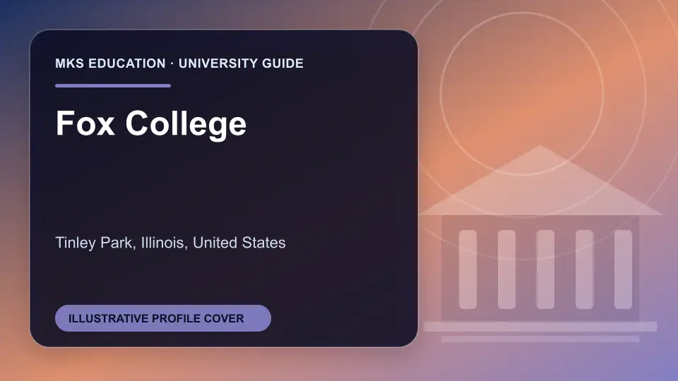 Illustrative MKS Education profile cover for Fox College in the USA