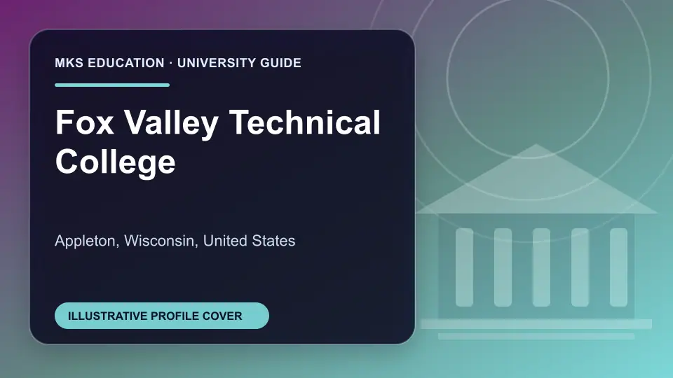 Illustrative MKS Education profile cover for Fox Valley Technical College in the USA