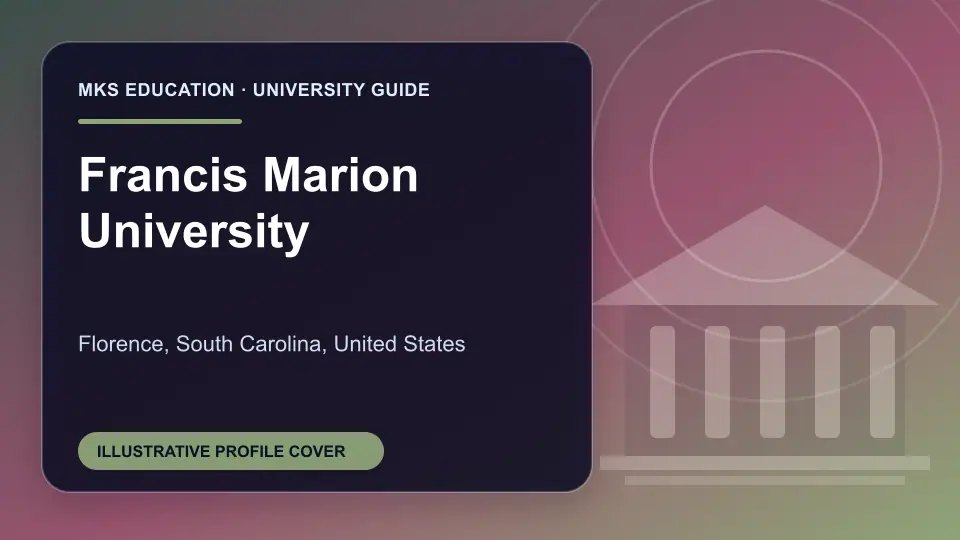 Illustrative MKS Education profile cover for Francis Marion University in the USA