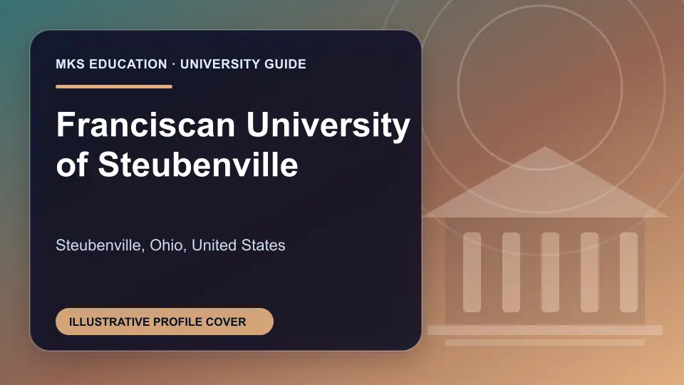 Illustrative MKS Education profile cover for Franciscan University of Steubenville in the USA