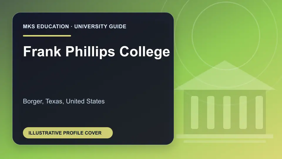 Illustrative MKS Education profile cover for Frank Phillips College in the USA