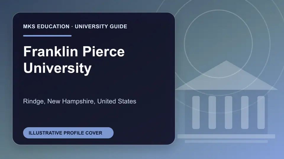 Illustrative MKS Education profile cover for Franklin Pierce University in the USA