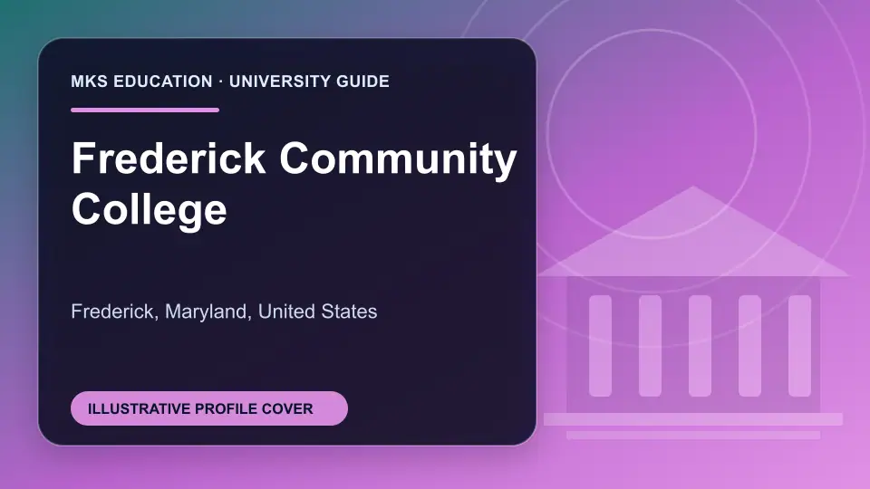 Illustrative MKS Education profile cover for Frederick Community College in the USA