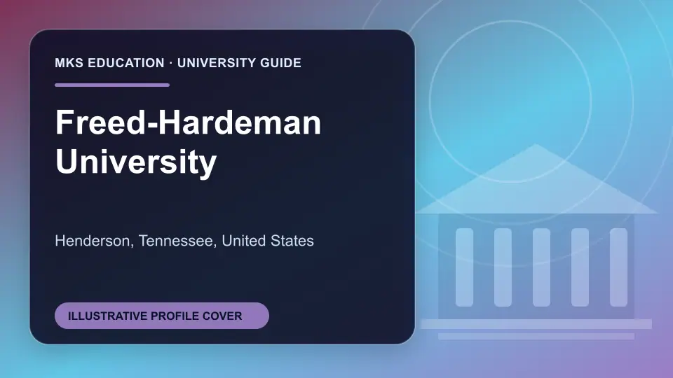 Illustrative MKS Education profile cover for Freed-Hardeman University in the USA