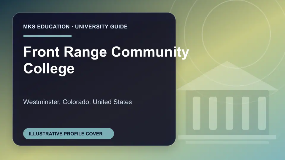 Illustrative MKS Education profile cover for Front Range Community College in the USA