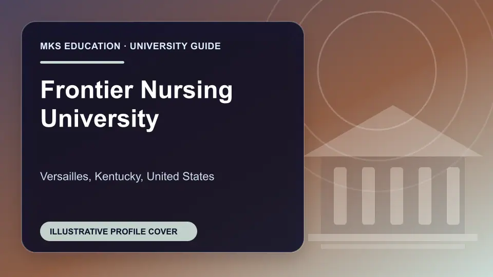 Illustrative MKS Education profile cover for Frontier Nursing University in the USA