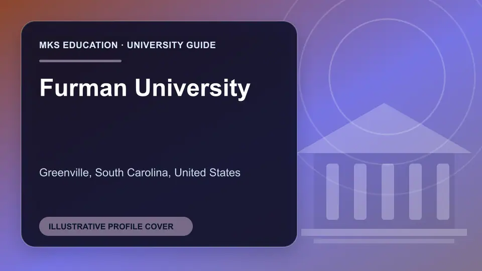 Illustrative MKS Education profile cover for Furman University in the USA