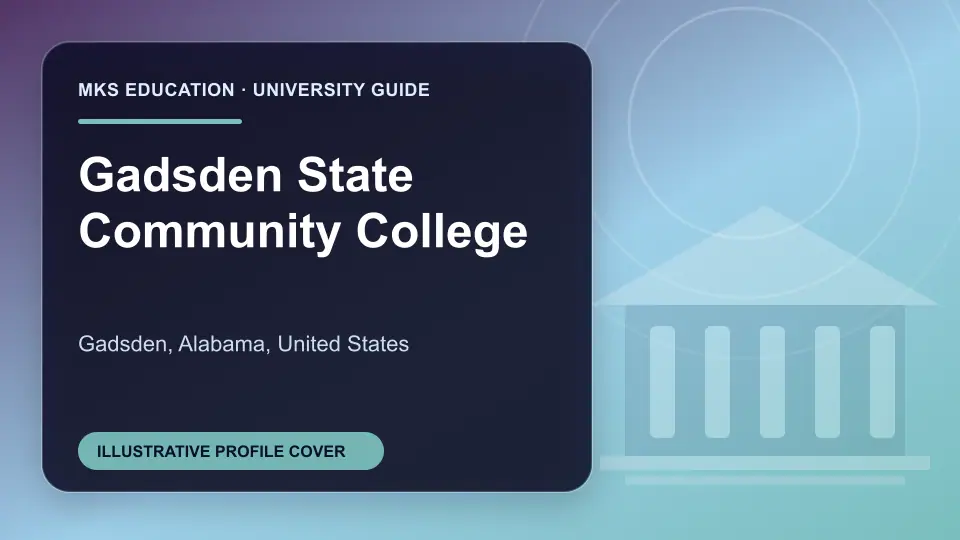Illustrative MKS Education profile cover for Gadsden State Community College in the USA