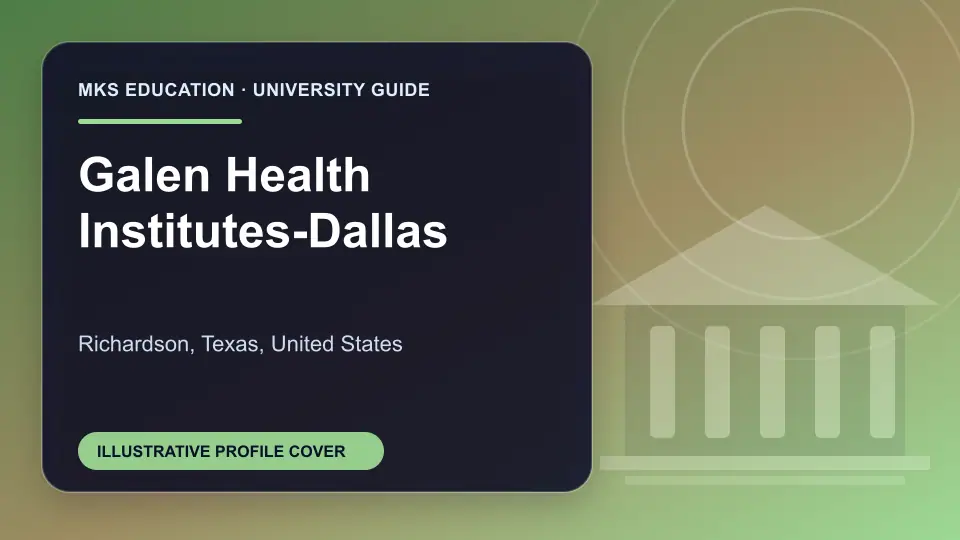 Illustrative MKS Education profile cover for Galen Health Institutes-Dallas in the USA