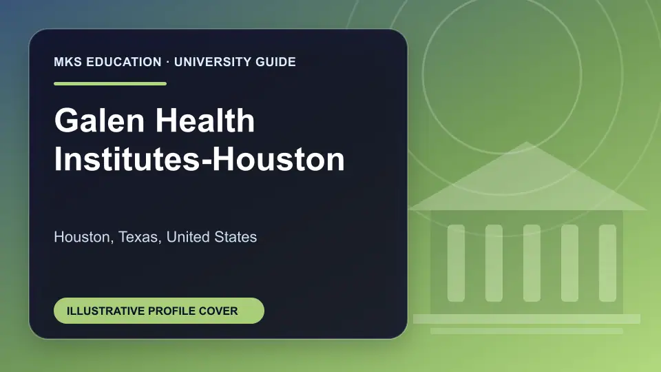 Illustrative MKS Education profile cover for Galen Health Institutes-Houston in the USA