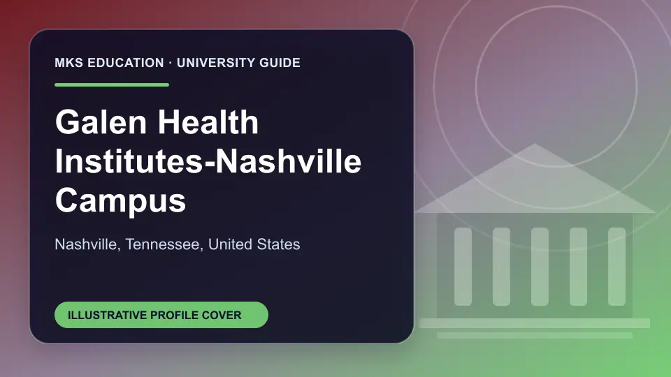 Illustrative MKS Education profile cover for Galen Health Institutes-Nashville Campus in the USA