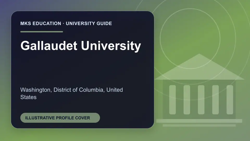 Illustrative MKS Education profile cover for Gallaudet University in the USA