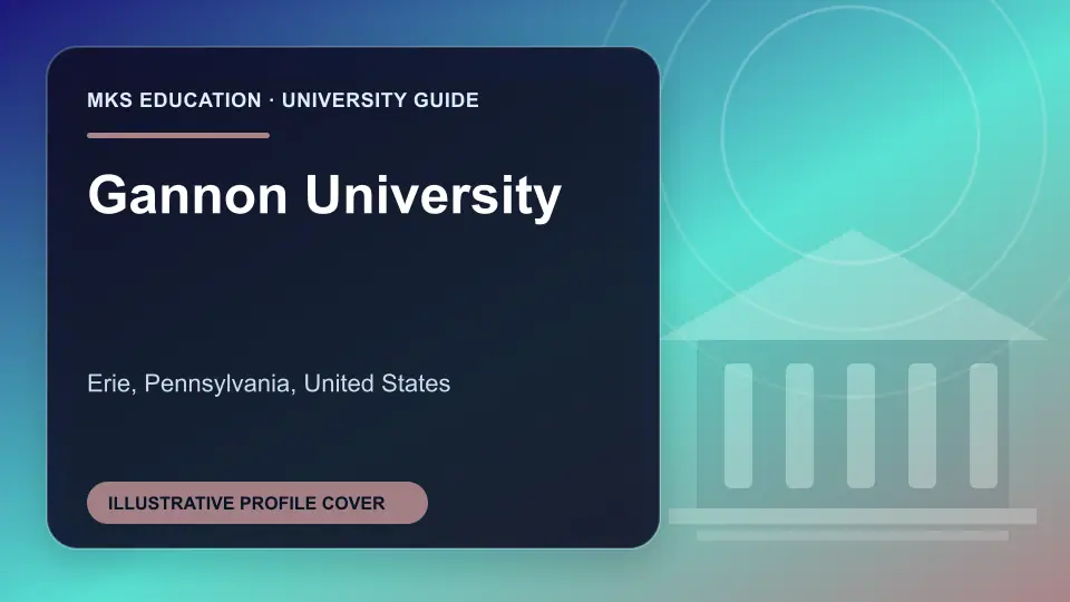 Illustrative MKS Education profile cover for Gannon University in the USA