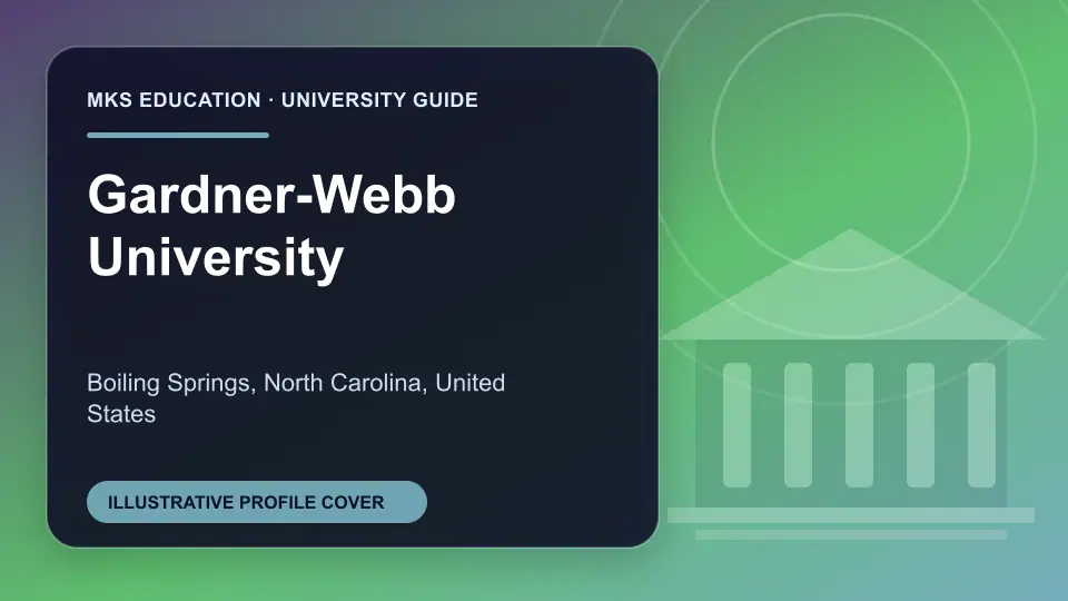 Illustrative MKS Education profile cover for Gardner-Webb University in the USA