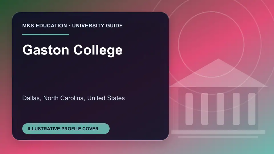 Illustrative MKS Education profile cover for Gaston College in the USA