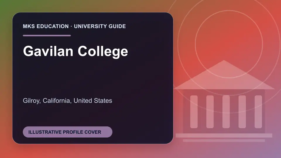 Illustrative MKS Education profile cover for Gavilan College in the USA
