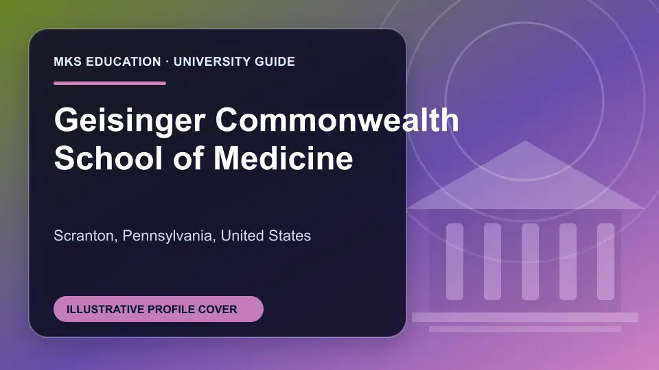 Illustrative MKS Education profile cover for Geisinger Commonwealth School of Medicine in the USA