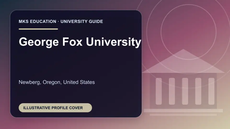 Illustrative MKS Education profile cover for George Fox University in the USA