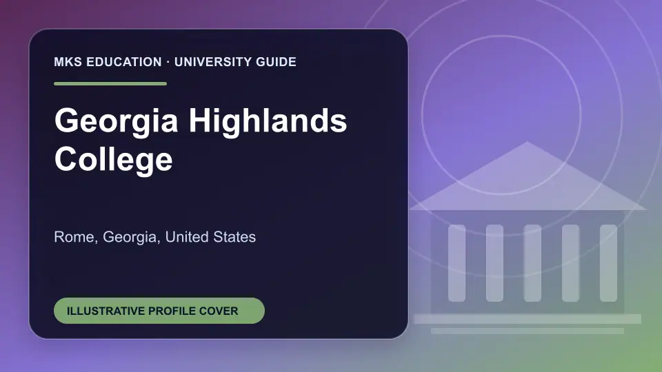 Illustrative MKS Education profile cover for Georgia Highlands College in the USA