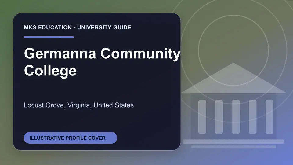 Illustrative MKS Education profile cover for Germanna Community College in the USA