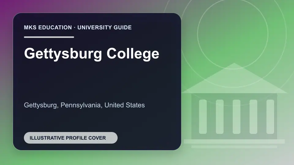 Illustrative MKS Education profile cover for Gettysburg College in the USA