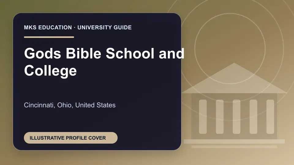 Illustrative MKS Education profile cover for Gods Bible School and College in the USA