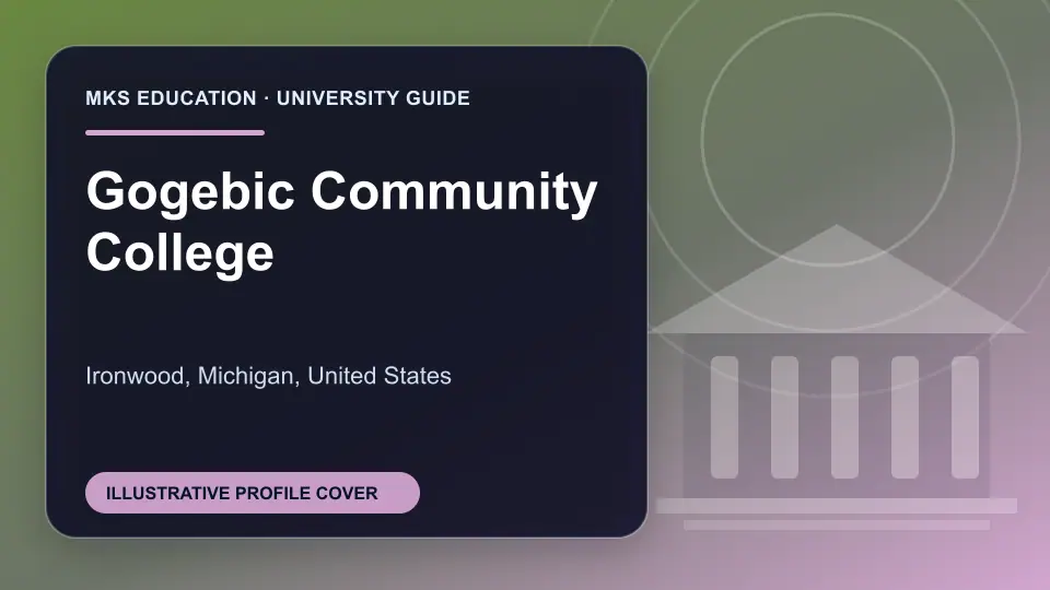 Illustrative MKS Education profile cover for Gogebic Community College in the USA
