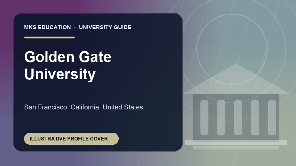 Illustrative MKS Education profile cover for Golden Gate University in the USA
