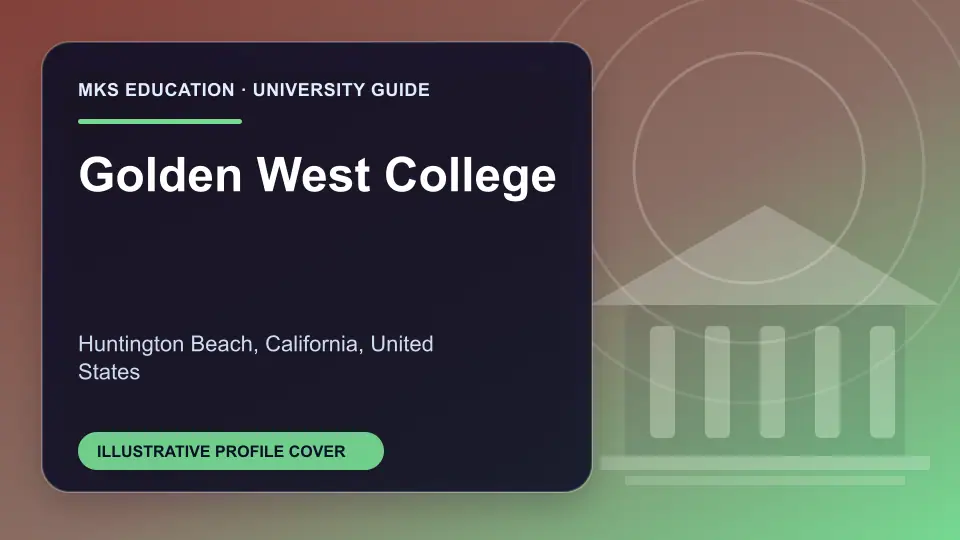 Illustrative MKS Education profile cover for Golden West College in the USA