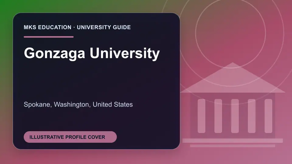 Illustrative MKS Education profile cover for Gonzaga University in the USA